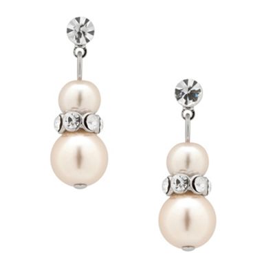 Pearl and crystal drop earrings